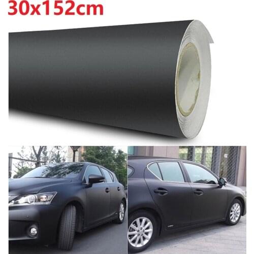 30*152cm Matte Black Vinyl Film Wrap Car DIY Sticker Vehicle Decal 3D Protector Film Car Exterior Accessories