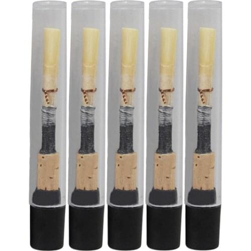 5pcs Oboe Natural Reeds German Style Handmade Oboe Soft Reeds Woodwind Instruments Accessories Parts Replacement Good Vibration