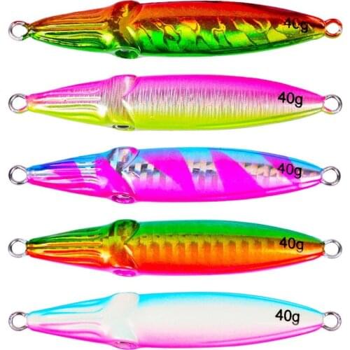 5PCS Deep sea Jigging Fishing Ocean Boat Rock Beach Slow Jig Jigbait Spoon Lure baits 40/60/80/100g