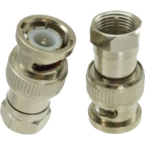 Adapter F TV plug male to BNC male RF Coaxial connector straight M/M