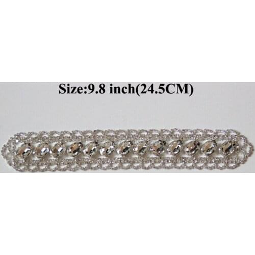 Free Shipping High Quality 5pcs/lot 9.8'' Crystal Rhinestone Applique for Wedding Gown Bridal Sash Evening Wear LSAP007