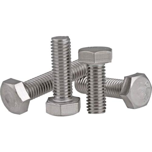 DIN933 304 Stainless Steel Hex Bolt Full Thread Six Angle Bolt Outer Hexagon Head Cap Screws M3 M4 M5