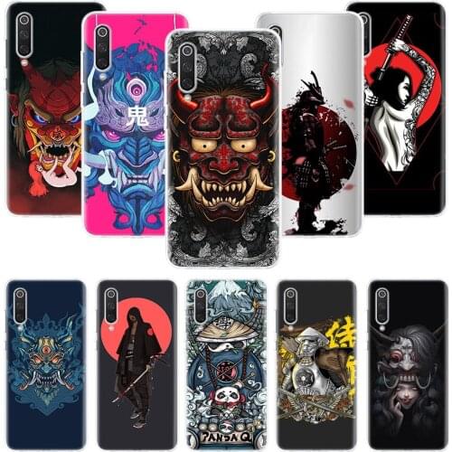 Japanese samurai oni mask Phone Case For Xiaomi Mi Note 10 11 9 8 10T 9T CC9 A1 A2 A3 5X 6X Pocophone F1 X3 F2 Pro Lite Coque Co
