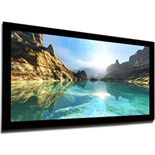 F1WFGG Homecinema Most Economical Fixed Frame Projector Projection Screen 16:10WidenScreenWith High Gain 3D Silver grey material