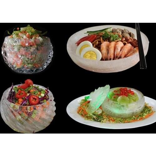 Tray mold mould decorative icicle moon dry ice creative hot pot plate carving mold Sashimi sushi seafood keep cold bowl plate