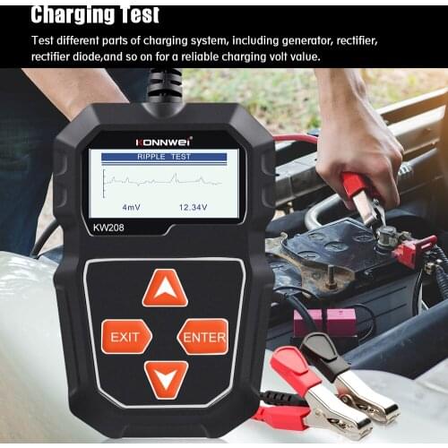 KONNWEI Car Battery Tester For KW208 100-2000 CCA Load Tester Automotive Alternator Tester Digital Auto Battery Analyzer 12V