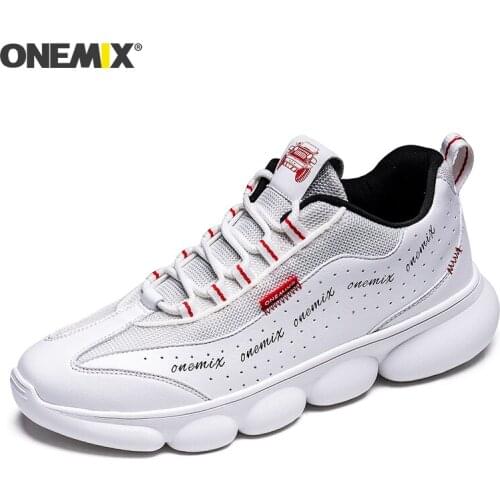 ONEMIX Lightweight Men Running Shoes Breathable Mesh Summer Casual Comfort White Sport Daddy Shoes Man Platform Walking Sneakers