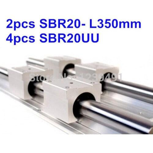 2pcs SBR20 L350mm linear guide + 4pcs SBR20UU block cnc router