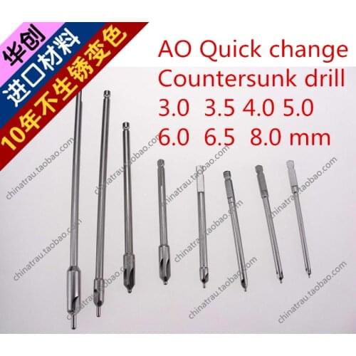 Medical orthopedic instrument bone screw head Countersunk drill Electric AO quick clip handle bone drill bit Animal Veterinary