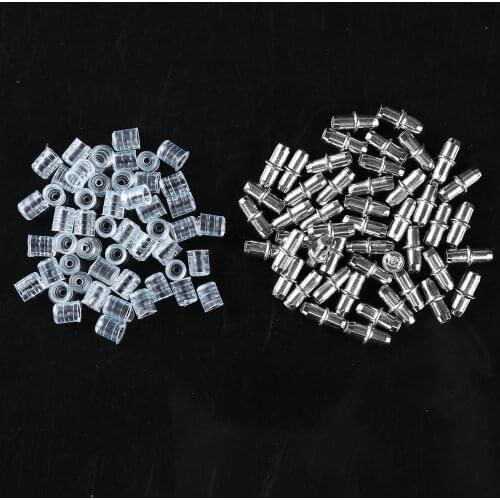 50Pcs Shelf Metal Pins/Rubber Sleeves Kitchen Closet Cabinet Support Studs Pegs Home Wardrobe Fixed and Renovated Fasteners Kit