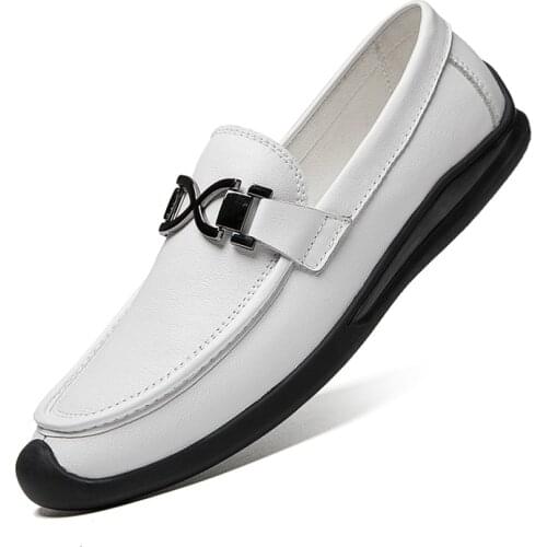 Mens Spring Autumn Casual Shoe Leather Low Top Mens Casual Shoes Hollow Breathable Soft Bottom Big Size Doug Shoes 35-47