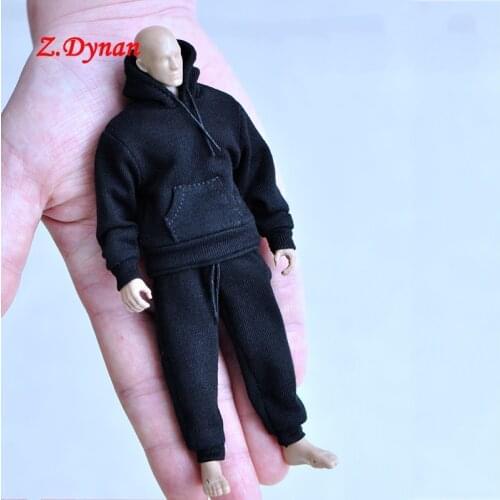 1/12 scale action figure clothes fashion Hoodies casual sport pants balck/white Tshirt for 6 inches TM01A TBLeague