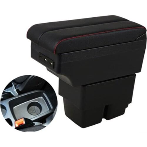 For Ford Fiesta armrest box central Store content Storage box with USB interface