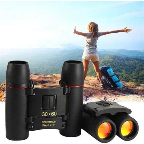 30X60 Portable Zoom Mini Compact Binoculars Foldable Telescopes Day Vision Clear Image Easy Adjustment and Rapid Focusing