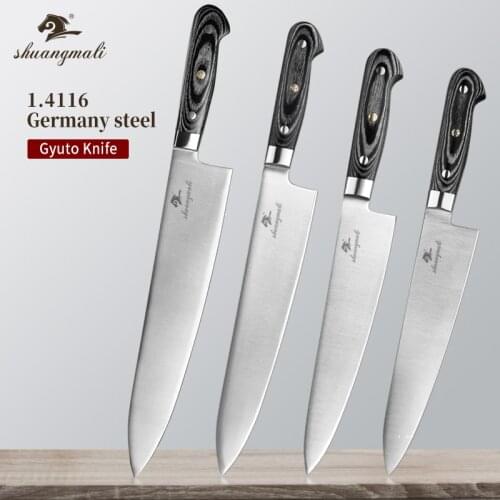 Professional Gyuto Chef Knife Germany 1.4116 Steel Cutting Meat Kitchen Cleaver Knives Utility Gyuto Knife With Wooden Handle