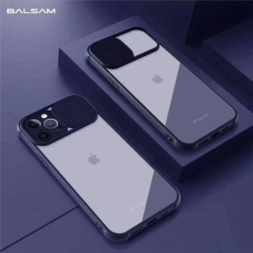 Slide Camera Lens Protection Case For iPhone 11 12 Pro Max Mini XR X XS Max 6S 7 8 Plus SE2 Shockproof Bumper Transparent Cover