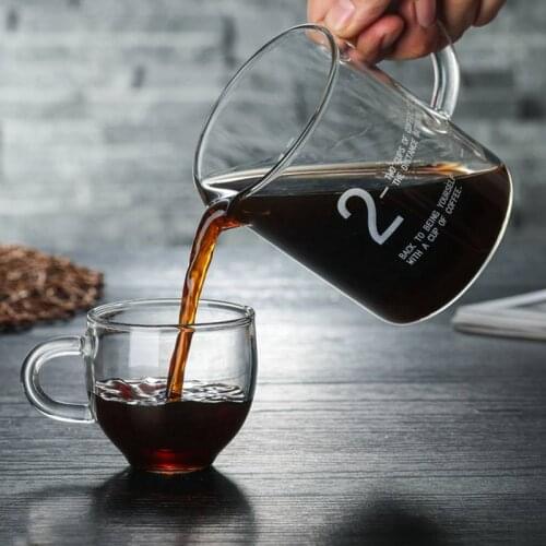 Transparent Glass Coffee Cup Heat-resisting Glass Measuring Cup Milk Scale Microwave Measure Jug Home Drinkware