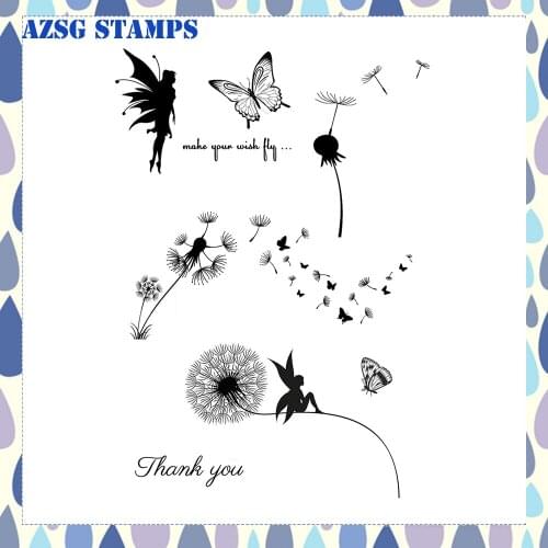 Dandelion Fairy Transparent Silicone Clear Stamps for DIY Scrapbooking/Card Making Crafts Decoration Supplies