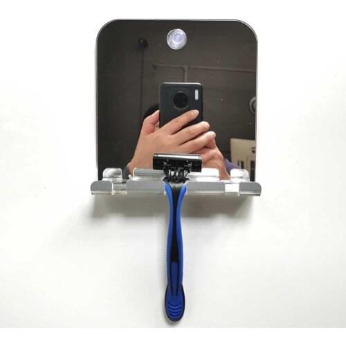 Rectangle Portable Removable Fogless Shower Mirror For Shaving Razor Hook Holder Suction Cup To Bathroom Wall Fog Free Traveling
