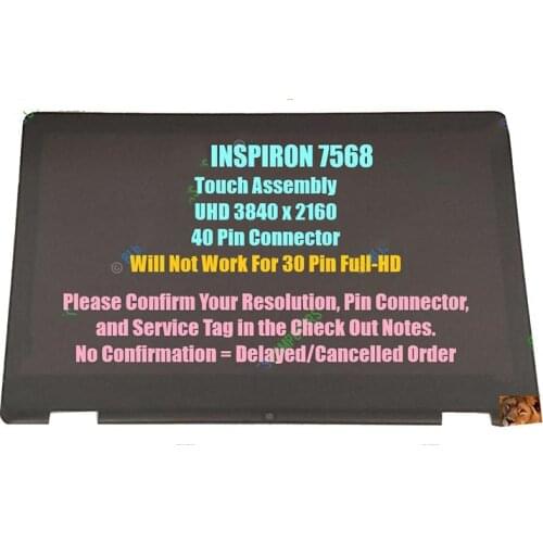 Laptop LCD Touch Screen Assembly For DELL INSPIRON 7568 608HX 15.6 4k resolution