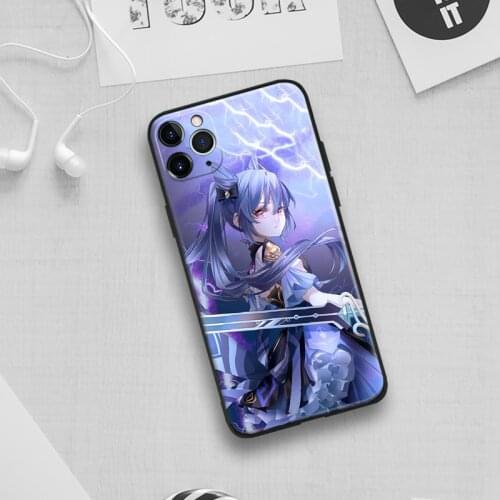 Keqing genshin impact aesthetic For IPhone Se 6 6s 7 8 Plus X XR XS 11 12 Mini Pro Max Glass TPU Silicone Phone Case Cover Shell
