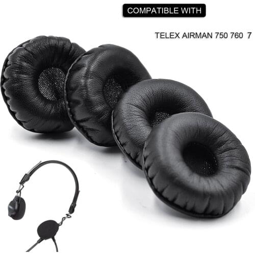 Defean Replacement Leather Ear pads cushion for Telex Airman750 airman760 airman 750 760 headphones