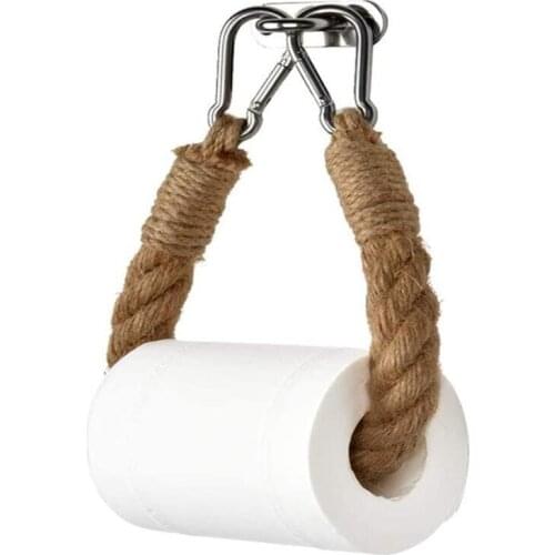 Rope Roll Papar Holder Towel Ring Wall Mount Hand Towel Rings Paper Towel Holder for Bathroom Rust-Proof Natural Rustic Ropes