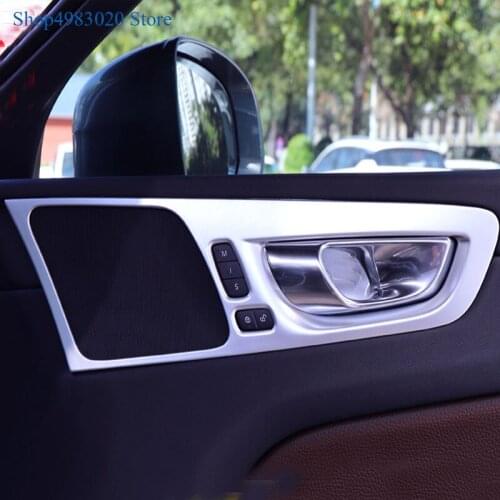 Interior door handle bowl Frame Cover Sequins ABS Chrome Internal Decoration For Volvo XC60 2018 2019 Car-Styling Accessories