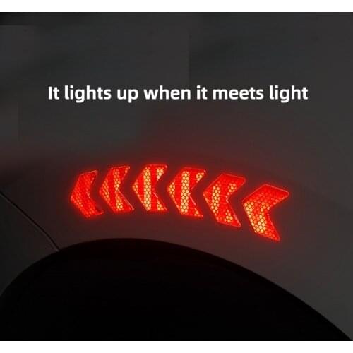 12Pcs/Set Car Reflective Sticker Arrows Pattern Warning Decals For Motorcycle Auto Tail Bar Bumper Safety Car Decor Accessories