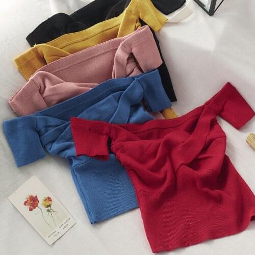 Woman TShirts Crop Top Summer Boat Neck Short-Sleeved T-shirt Womens Top Mujer Camisetas