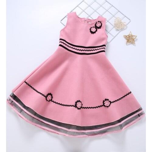 Winter Spring Flower Girls Dress 2021 New A-line High Quality Kids Clothes for Girl Sleeveless Teens Children Princess Dresses