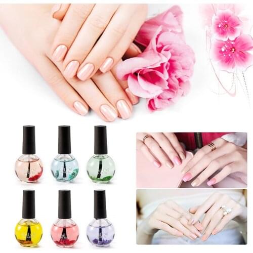 1 Pcs 15ml Nail Care Oil Dried Flower Softener Nutritional Cuticle Oil Barb Prevention Cuticle Nail Edge Care Nail Tools TSLM1