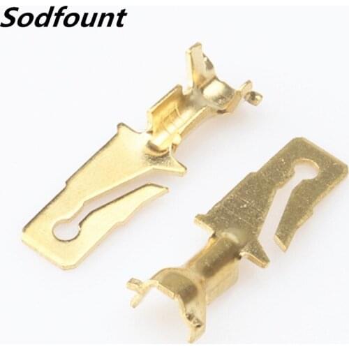 100pcs H62 brass tinned 6.3mm automotive terminal Automotive connector male terminal DJ617-6.3A