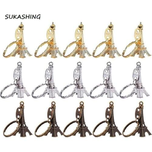 15 Pcs/Set Romantic 3D Paris Retro Mini Eiffel Tower French Souvenir Keychain Keyring