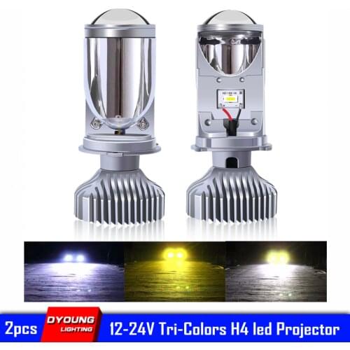 2x Y6S Canbus LED H4 Bi LED Lens H4 Mini Projector Lens Fisheye H4 LED Bulbs High Low Beam Headlight 3000k 4300k 6000k LHD RHD