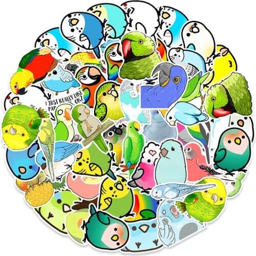50PCS Little Sparrow Bird Cartoon Stickers For Luggage Laptop Graffiti Waterproof Decals Aesthetic Sticker Packs Kid Gift