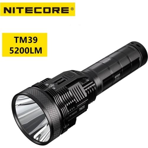 NITECORE TM39 5200Lumens Glare Super Bright Flashlight Rechargeable OLED Display Utilizes a LUMINUS SBR90 GEN2 LED For Searching