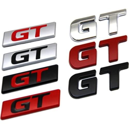 Car Sticker GT Badge Emblem Decals for Peugeot Hyundai GT BMW Ford Focus Mondeo KIA Forte Optima Picanto Stinger Sorento Renault