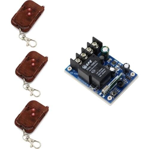 Wide Voltage DC12V 24V 36V 48V 30A Relay 1CH Wireless Remote Control Light Switch Peach Transmitter & Receiver For Smart Home