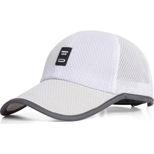 Long Visor Sport Hats Mesh Baseball Cap Summer Running Hats for Men Breathable Lightweight Quick Dry White Black Grey Navy Blue