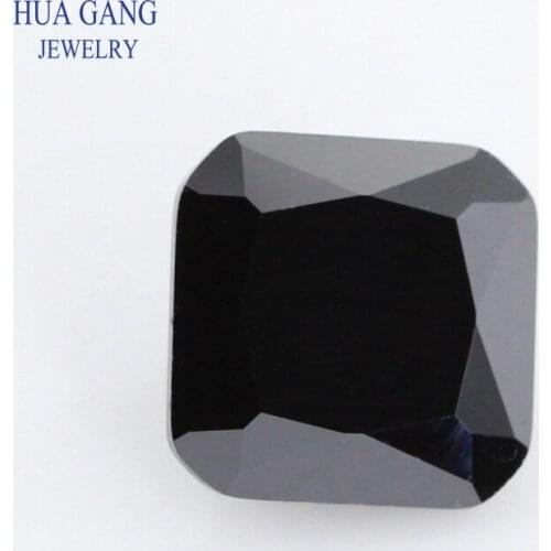 Black Natural Spinel Loose Gemstone Square Chamfer Shape Size 3x3mm~8x8mm For DIY Jewelry Wholesale Natural Gemstone Beads