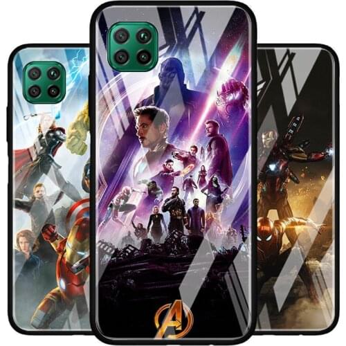 Iron Man Marvel Avengers Tempered Glass Cover For Huawei P40 P30 P20 P10 P Smart Z Pro Plus Lite 2020 2021 Phone Case