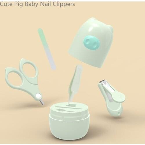 Baby Nail Clippers Kit 4-In-1 Baby Manicure Grooming Set With Cute Storage Cas Newborn Baby Cleaning Toils Nail Care Supplies