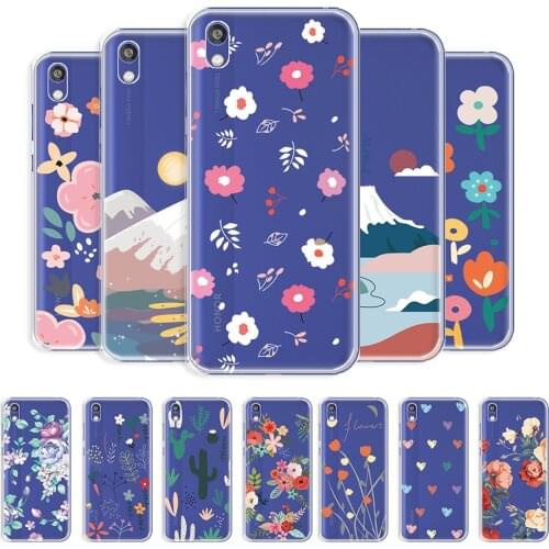 For Huawei Y5 2019 Case Clear Case For Huawei Y5 2019 Soft Shockproof Back Cover on Y5 2019 5.71" Transparent Phone Shell Flower