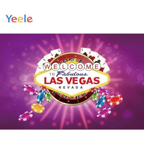 Welcome To Las Vegas Fabulous Party Background Casino Purple Backdrop for Photography for Photo Studio Photophone Custom Vinyl