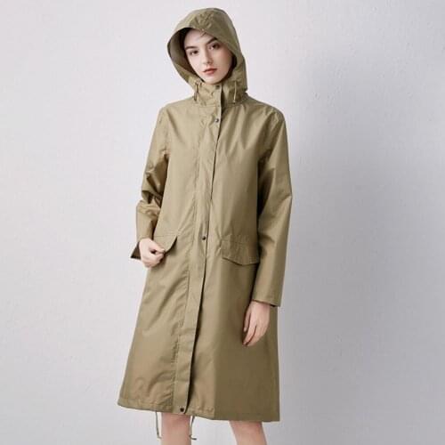 Solid Color Raincoat Waterproof 210D Polyester Cloth Unisex Rain Jacket for Outdoor