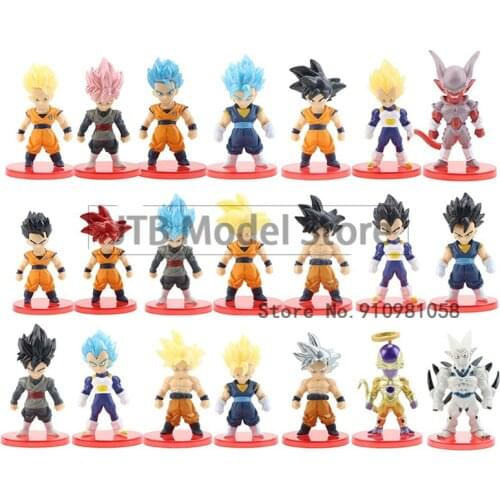 Dragon Ball Z Figure Action Figurines Anime KAKAROT Q Version 8CM PVC Vegeta Statue Desktop Collection FRIEZA Toys Gift Figma