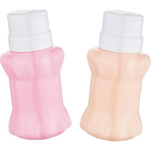 Push Down Empty Lockable Pump Dispenser Bottle for Nail Polish and Makeup Remover, 200ml, Color Optional