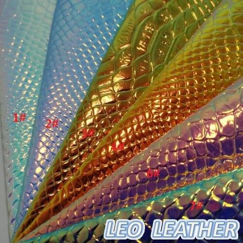 1PCS 21X29CM Synthetic Leather, Iridescent Snake Leather Fabric For DIY Accessories GM5042A