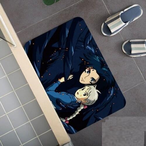 Anime Howls Moving Castle Cat Floor Rug Door Mat Carpet Room Doormat Non-slip Mat Gift